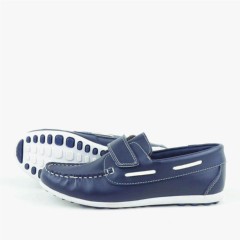 Navy Blue Velcro Casual Boy's Shoes 100316938