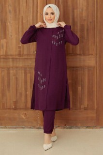 Cloth set - Robe de costume hijab couleur prune 100340836 - Turkey