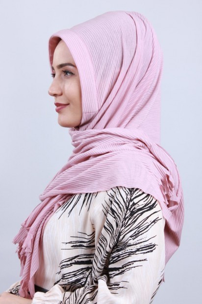 Pleated Hijab Shawl Powder Pink 100282910