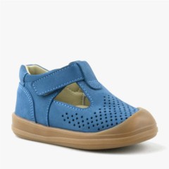 Shoes - Shaun Genuine Leather Navy Blue Anatomic Baby Sandals 100352394 - Turkey