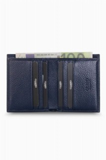 Navy Blue Leather Men's Wallet 100345773
