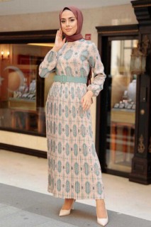 Woman Clothing - Mint Hijab Dress 100344986 - Turkey
