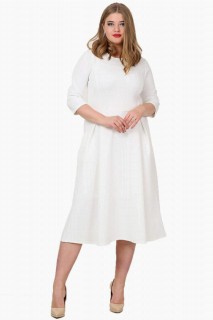 Evening Cloths - Plus Size Pocket Dress White 100276092 - Turkey