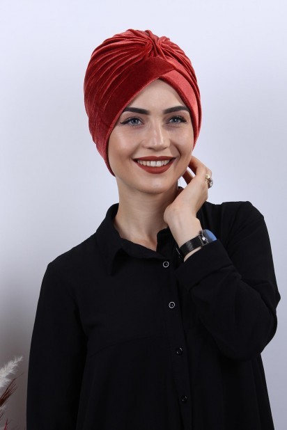 Woman - Velvet Nevru Bonnet Tile 100283077 - Turkey