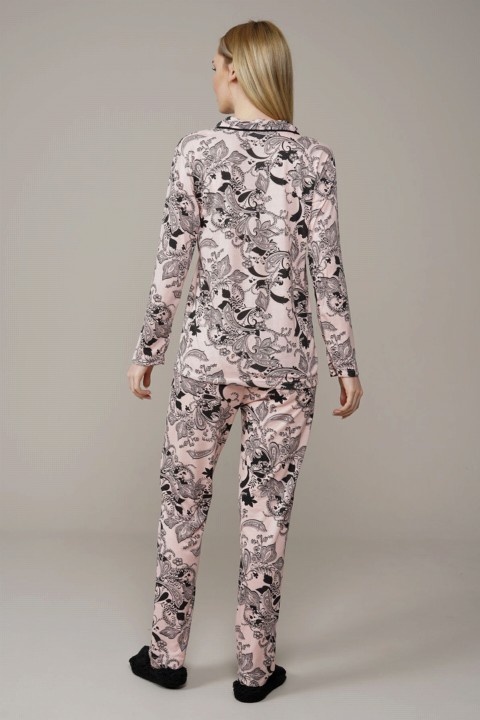 Women's Patterned Long Sleeve Pajamas Set 100325711