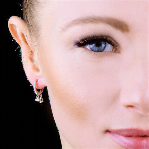 Earrings - ورقة حلق الزركون حجر المرأة الاسترليني الفضة الاسترليني 100349595 - Turkey