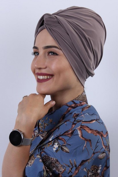 Woman Bonnet & Turban - Dolama Bone Mink 100285253 - Turkey