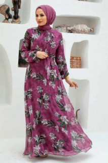 Clothes - Dusty Rose Hijab Dress 100332912 - Turkey