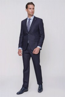 Suit - Men's Navy Blue Basic Straight Dynamic Fit Comfortable Cut 6 Drop Suit 100350799 - Turkey