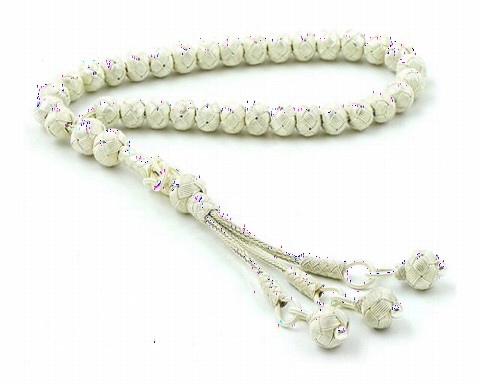 Rosary - Kazaziye White Filigree Handcrafted Silver Rosary 100348102 - Turkey