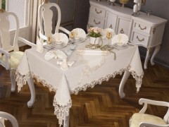 Table Cover Set - Nappe Neslihan 26 Pièces Crème 100260101 - Turkey