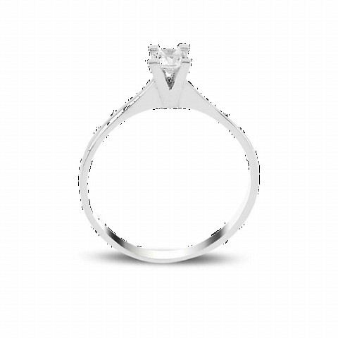 Elegant Solitaire Silver Ring 100346920
