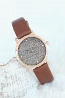 Watchs - Brown Leather Band Rose Case Women's Watch 100318854 - Turkey