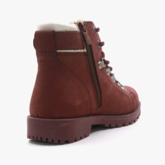 Griffon Genuine Leather Boots for Kids Zippered Claret Red 100278662
