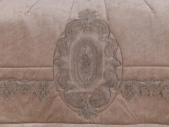 French Guipure Rare Quilted Velvet Prayer Rug Black 100331553