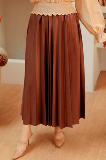Skirt - Brown Hijab Skirt 100340626 - Turkey