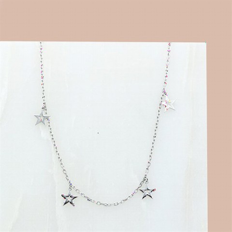 Other Necklace - Star Piece Women's Silver Anklet 100347409 - Turkey