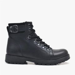 Griffon Black Genuine Leather Zipper Boots 100278605
