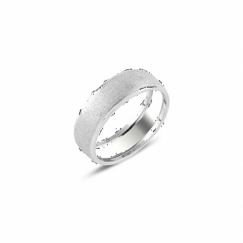 Wedding Ring - Plain Glittered Silver Wedding Ring 100347032 - Turkey