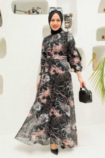 Tunic - Schwarzes Hijab-Kleid 100340255 - Turkey