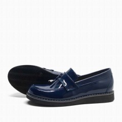 Rakerplus Patent Leather Loafer Navy Children School Shoes 100278781
