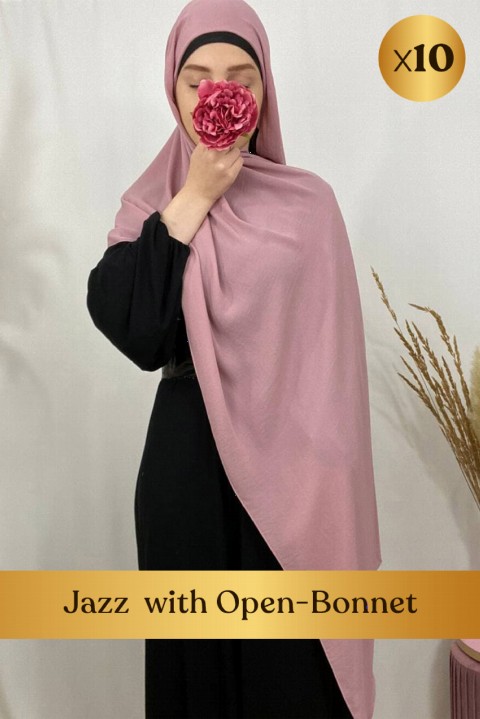 Woman Hijab & Scarf - Jazz  with Open-Bonnet - 10 pcs in Box 100352649 - Turkey