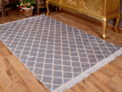 Latex Non-Slip Base Digital Print Velvet Carpet Mug Gray-White 150x220 Cm 100258421