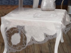 Home Product - Latex Non-Slip Base Digital Print Velvet Carpet Emma Cream-Black 120x170 cm 100330416 - Turkey