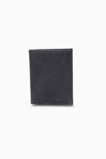 Antique Black Leather Men's Wallet with Hidden Card Holder 100346227