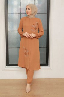 Cloth set - Kamelfarbenes Hijab-Anzugkleid 100340838 - Turkey