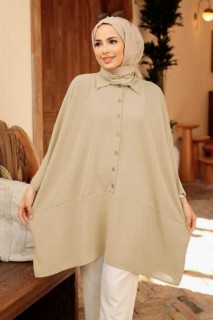 Clothes - Beige Hijab-Tunika 100341297 - Turkey