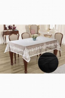 Knitted Panel Pattern Rectangle Table Cloth Sultan Black 100259272