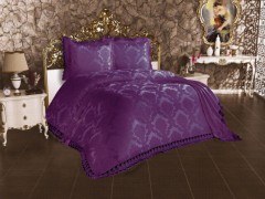 Dowry Bed Sets - French Lace Lalezar Bedspread Plum 100259535 - Turkey