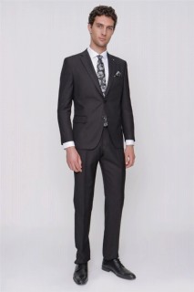 Men Clothing - Men's Black Samurai Dynamic Fit Casual Fit 4 Drop Suit 100350806 - Turkey