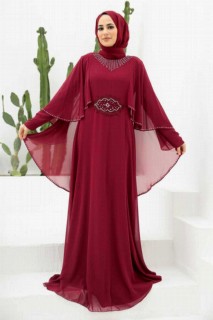 Evening & Party Dresses - فستان سهرة حجاب أحمر كلاريت 100339587 - Turkey