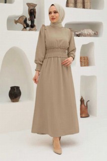 Clothes - Beige Hijab Dress 100339941 - Turkey