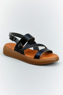 Lidie Black Leather Sandals 100343420