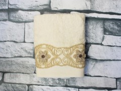 Dowry Towel - Dowry Land Rose Gold Embroidered Dowery Towel Cream 100330307 - Turkey