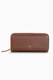 Woman Shoes & Bags - Matte Tan Leather Women's Wallet 100345887 - Turkey