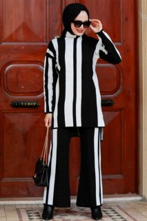 Outwear - Ecru Hijab Knitwear Suit Dress 100338796 - Turkey