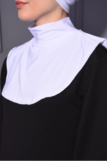 Snap Fastener Hijab Collar White 100285595