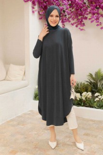 Clothes - Smoke Color Hijab Tunic 100340514 - Turkey