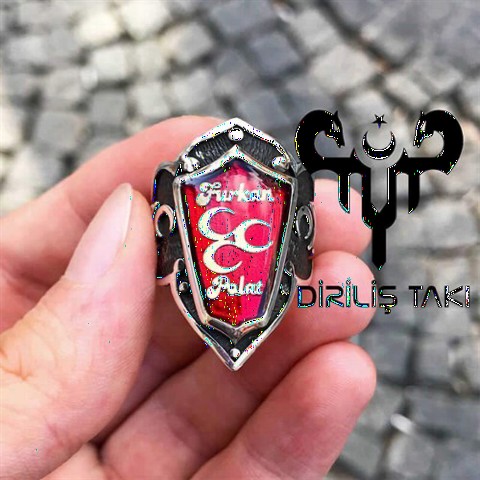 Ring with Name - خاتم رجالي فضي ثلاثي الهلال موديل 100348218 - Turkey