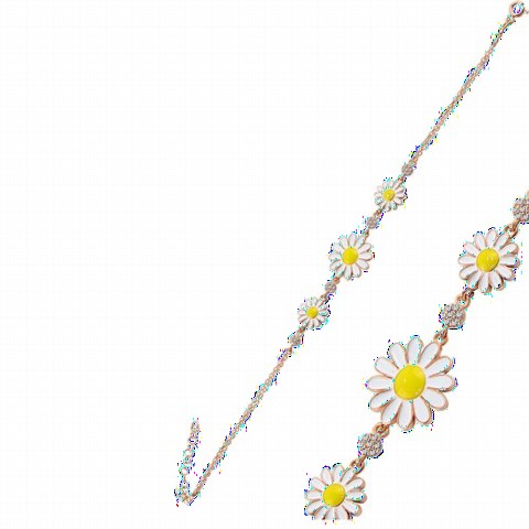 jewelry - Daisy Model Enamel Silver Women's Bracelet 100347641 - Turkey
