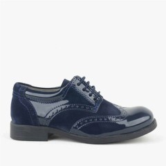 Titan Classic Patent Leather Lace up Boy's School Shoes 100278506