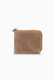 Wallet - Antique Taba Zipper Horizontal Mini Leather Wallet 100346134 - Turkey