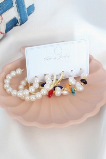 Pearl Bead Ring Women's Earring Set 100327728