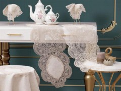 French Guipure Velvet Butterfly Living Room Set 5 Pieces Cream Gold 100330850