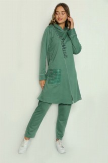 Pajamas - Ensemble de survêtement à capuche avec détail pierre pour femme 100325595 - Turkey