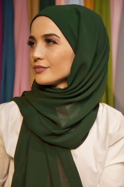 Ready to wear Hijab-Shawl - Bonnet Pratique Ready Made Châle Vert Emeraude - Turkey